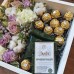 Деревянная коробка с цветами, чаем и конфетами (автор8)