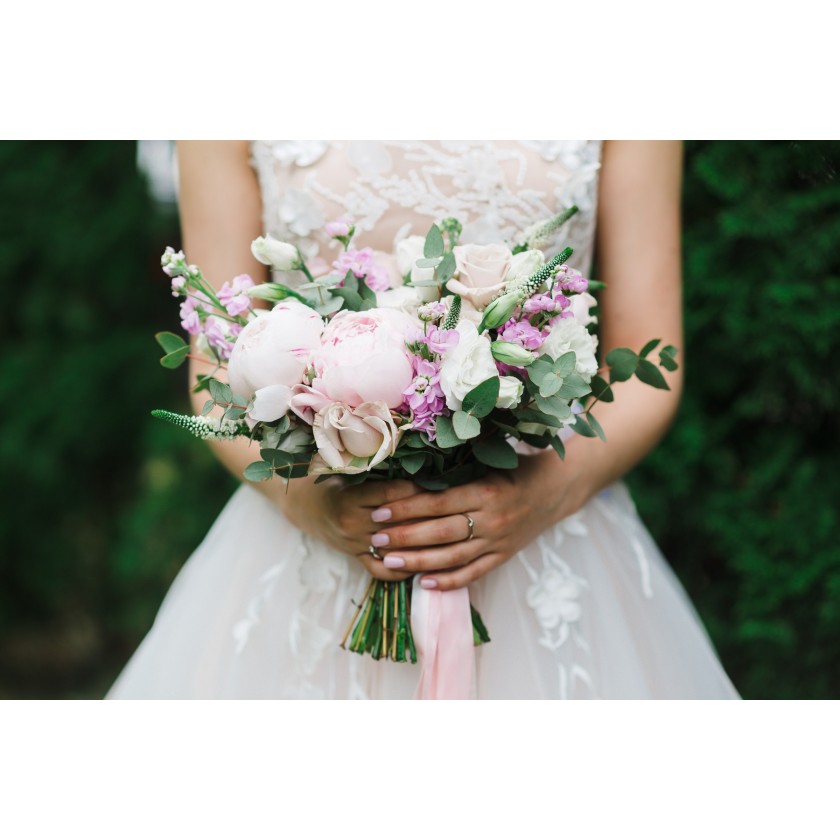 Букет невесты пудрово-розовый